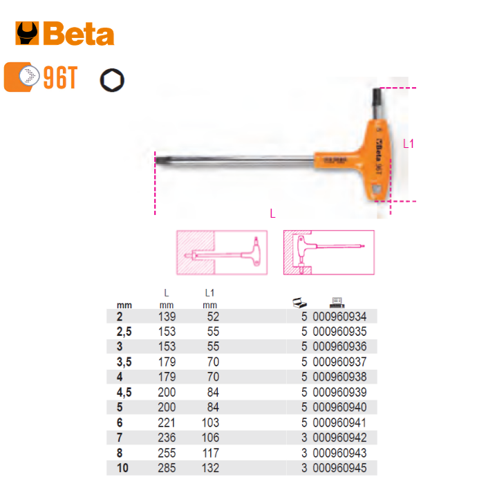 96T T ALLEN ANAHTAR BETA 8mm
